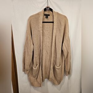 038 Tahari Tan Knit Cardigan Size XL